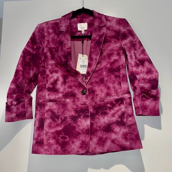BLOW OUT SALE !!!! CINQ A SEPT TYE DYE KHLOE BLAZER PINK MAGENTA - Picture 3 of 8
